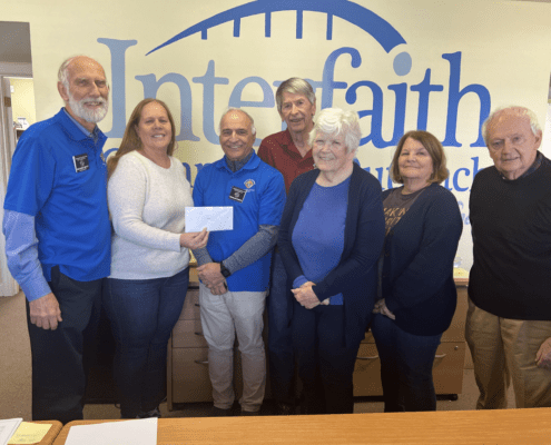 Rick Setty and Nick D’Amato with Knights of Columbus Council 8759 presented Jenniffer Albanese, Executive Director of Interfaith Community Outreach with a check in the amount of $500.00 to help continue its mission of “Providing Assistance to Individuals and families who are facing a Temporary Emergency; Bridging the Gap: Where no one will face an Emergency Crisis Alone. “Your dedication and hard work is truly inspirational and the Knights are proud to play a small part, stated Rick Setty”.